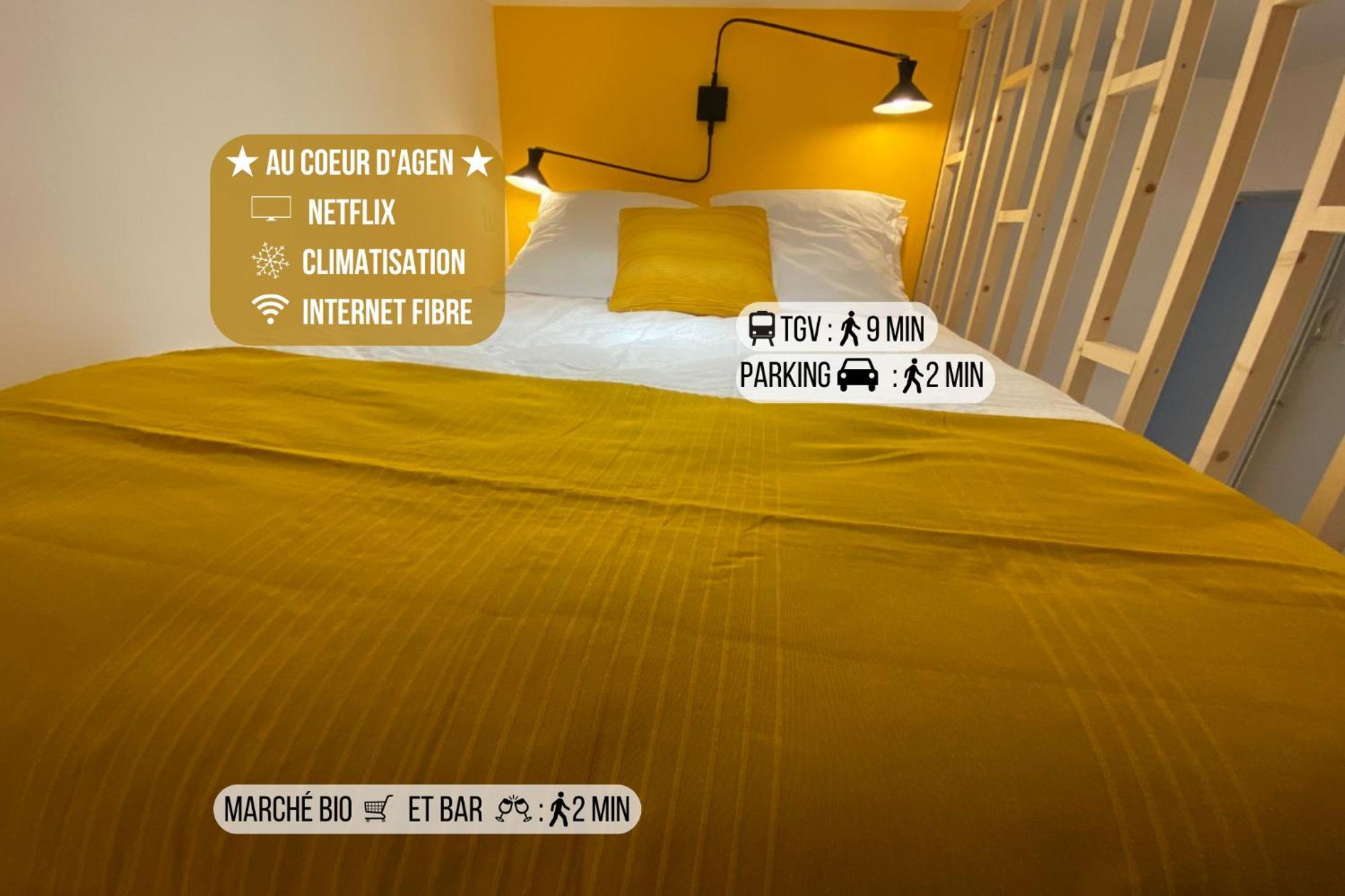 L'atypique - Au Coeur D'agen - Self Checkin - Wifi - Netflix - Smart Tv - Luqs Fr Apartment Agen